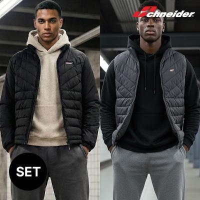 슈나이더 남성 경량 패딩 자켓 베스트 세트